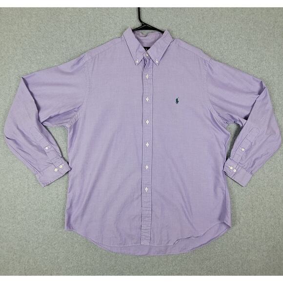 Ralph Lauren Shirt Mens 17 (34-35) Classic Fit Purple Long Sleeve Button Down - Picture 1 of 11
